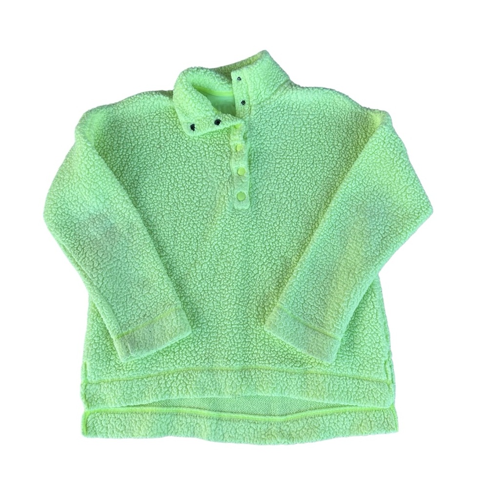 AERIE Neon front snap Sherpa pullover XS oversized